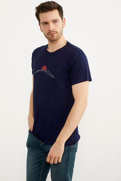 Sementa Μπλουζάκι με κοντό μανίκι με λαιμόκοψη - Navy Blue