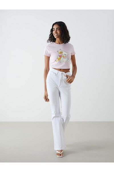LC Waikiki Crew Neck Printed Women's Crop