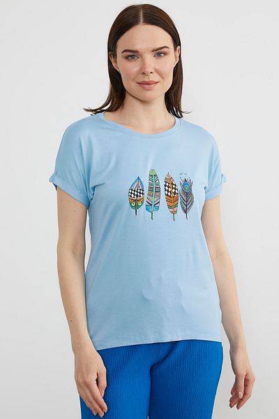 Sementa Tricou imprimat cu spatele lung - Albastru