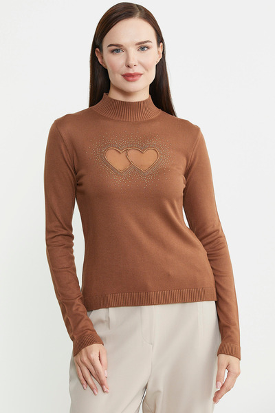 Sementa Кахельний колір Камінь Детальний Високий комір Трикотажний светр