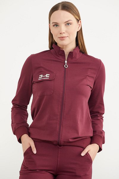 Sementa Zippered Jogger Tracksuit Set - Claret Red