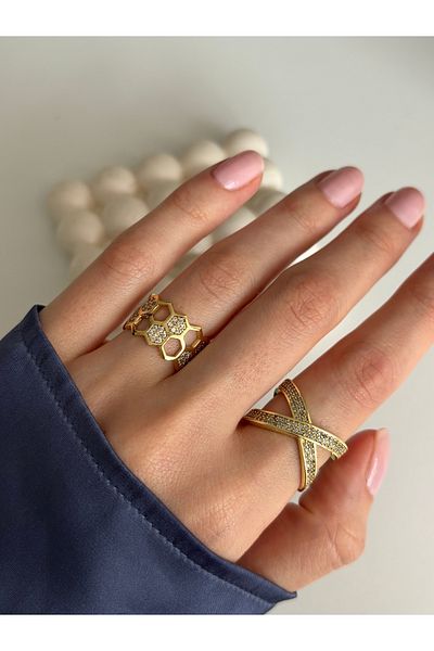 Ressia Stone Honeycomb Model Ring