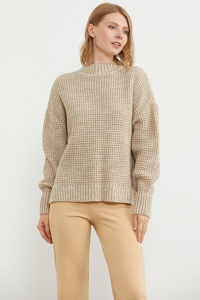 Sementa Pulover de tricotaj casual cu spatele lung - bej