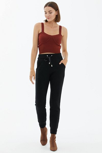 Sementa Pantaloni din tricotaje de buzunar pentru femei - negri