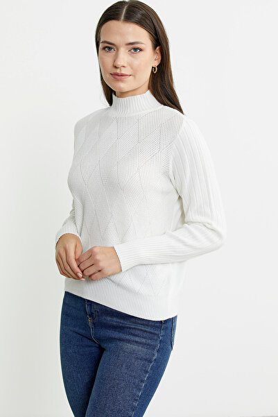 Sementa Fisherman Half Motif Knitwear Sweater - Bone