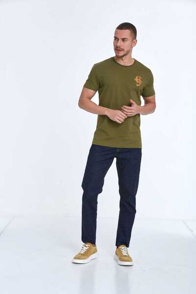 Voltaj Вишита футболка - Lincoln Чоловіча хакі