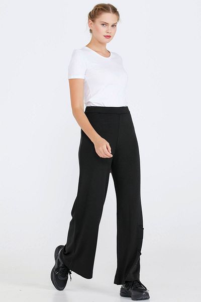 Sementa Tricotaj Pantaloni de damă cu buzunar - negru
