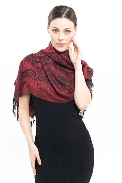 KUVARK Pashmina Cashmere Shawl |   Bordeaux |   100% Cashmere |   Good Quality and Stylish Design