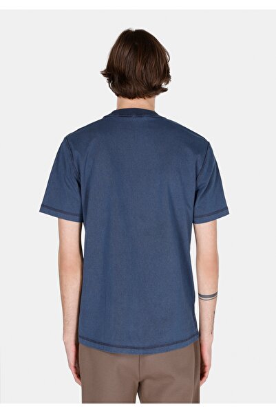 Colin's Comfort Fit Round Neck Plain Men's Blue Short Sleeve T-Shirt