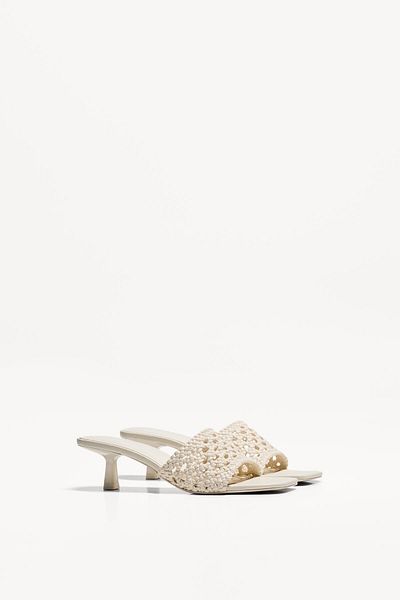 Bershka Braided kitten-heel sandals