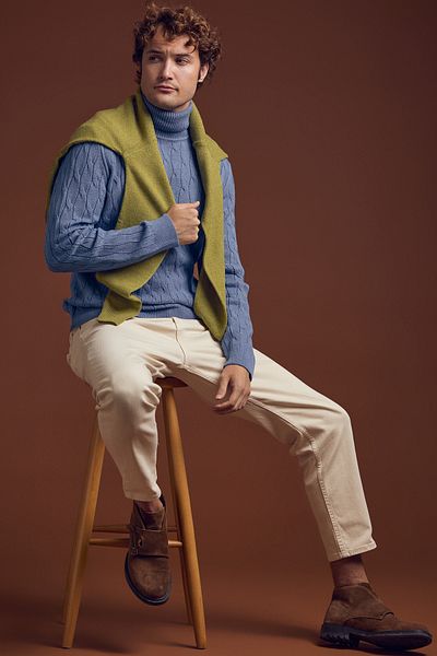 Sementa Πλεκτό πουλόβερ Indigo Full Fisherman Hair Knit