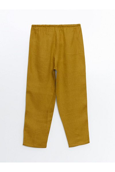 LC Waikiki Carrot Cut Waisted Linen Women's Trousers