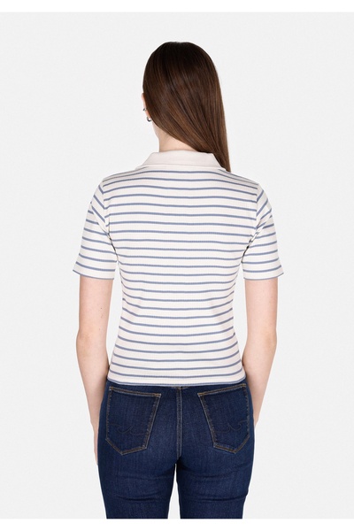 Colin's Slim Fit Polo γιακά ριγέ Γυναικείο μπλουζάκι με κοντό μανίκι