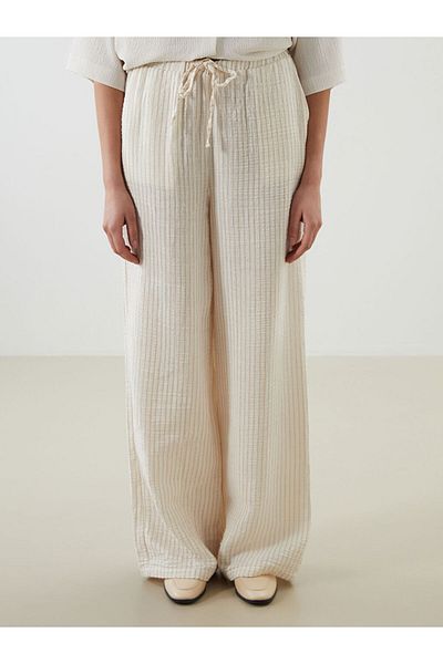 LC Waikiki Lcw Elastic Waist Striped Women's Pants Fast Fashion