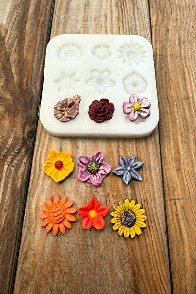 rufus concept Çiçek Süsleme Set 2 Dokuzlu Silikon Mum Kalıbı