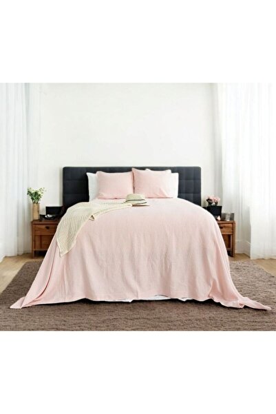 shules collection TOZ PEMBE EL YAPIMI BULDAN YATAK ORTUSU VE YASTIK KILIFI