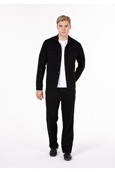 Colin's Ανδρικό μαύρο φούτερ με κανονική εφαρμογή στη μέση