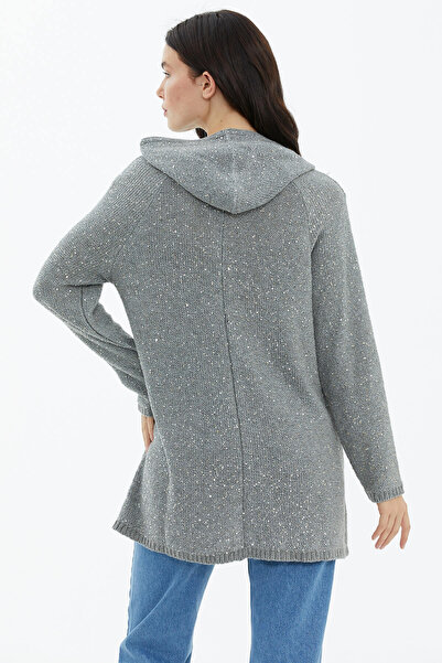 Sementa Ζακέτα με κουκούλα με φερμουάρ παγιέτες - Γκρι