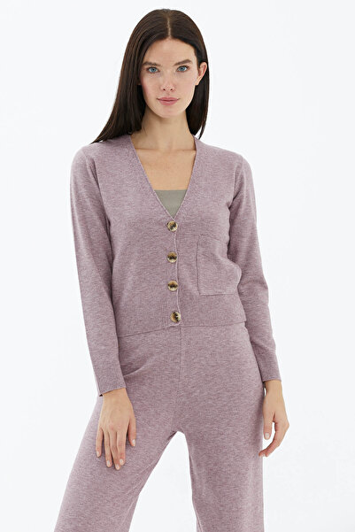 Sementa V-подібний комір на ґудзиках з кишенями трикотажний кардиган Gül