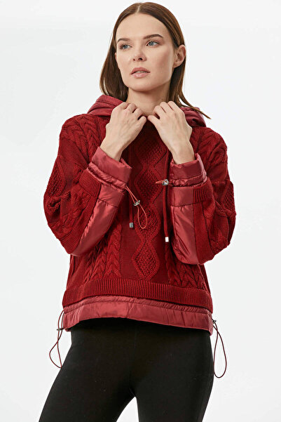 Sementa Πλεκτό πουλόβερ με κουκούλα Miflon - Claret Red