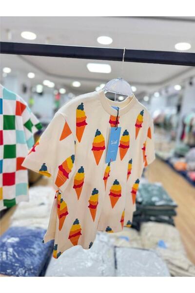 Motebarn Wear Κοριτσίστικη κρέμα κοστουμιού με ριγέ βαμβακερό κάτω μέρος για τη νέα σεζόν