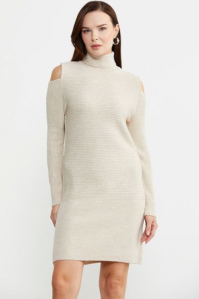 Sementa Ολόκληρα Πλεκτά Ρούχα Fisherman - Off Shoulder, Χρώμα Πέτρα