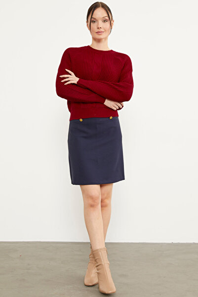 Sementa Knitwear Sweater with Hair Knit Detail - Red