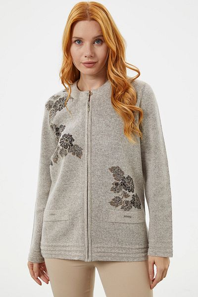 Sementa Zippered Thick Knitted Knitwear Jacket - Mink
