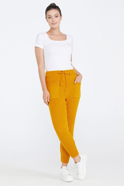 Sementa Women's Lace-Up Pocket Knitwear Trousers - Apricot