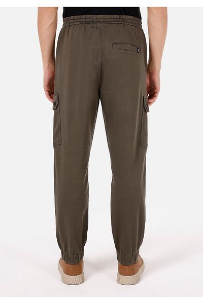 Colin's Slim Fit Mid Waist Elastic Leg Men's Green Trousers