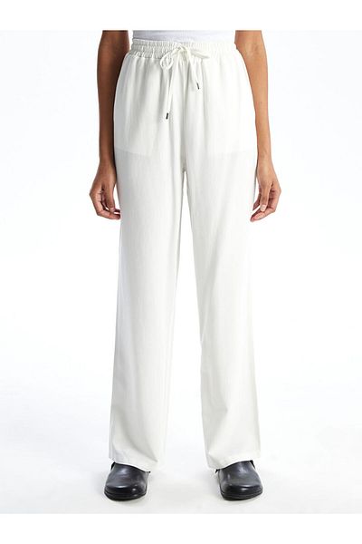 LC Waikiki Women's Linen Blended Pants with Elastic Waist