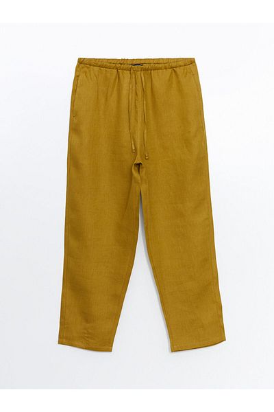 LC Waikiki Carrot Cut Waisted Linen Women's Trousers