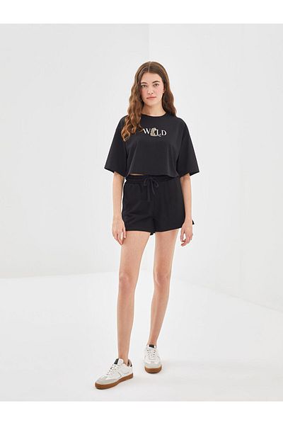 LC Waikiki Νέα σεζόν Crew Neck Printed Γυναικείο Crop - S5FM20Z8
