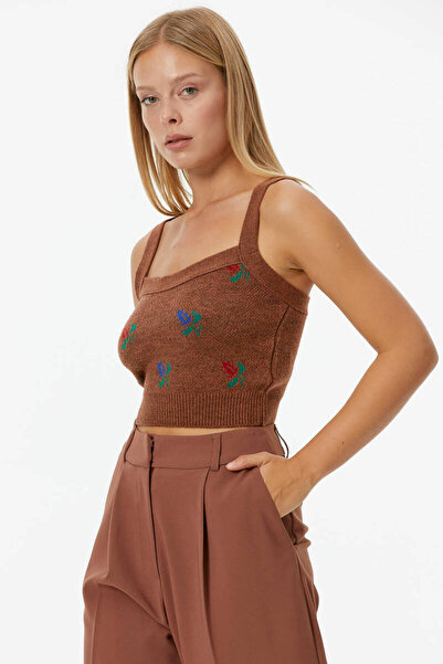 Sementa Σετ Πλεκτό Crop με μοτίβο λουλουδιών - Μαύρισμα