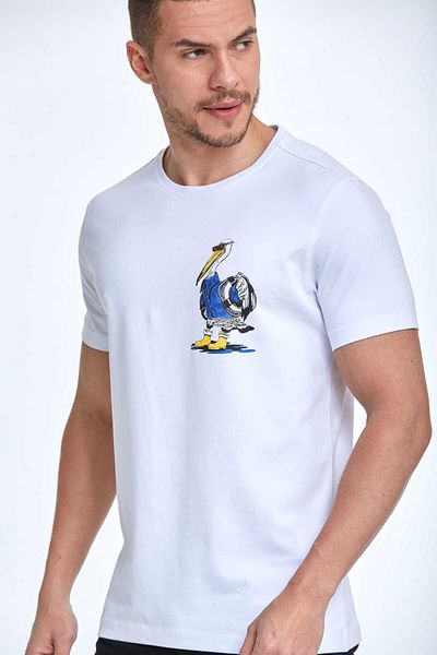 Voltaj Ramon Printed Men's T-Shirt - White