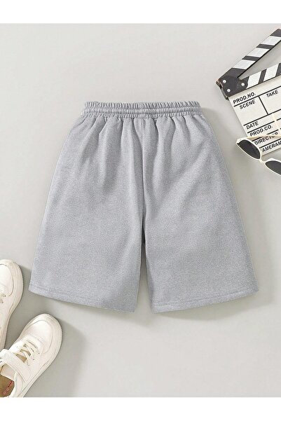 şetakids Gri Düz Renk Çocuk Şort