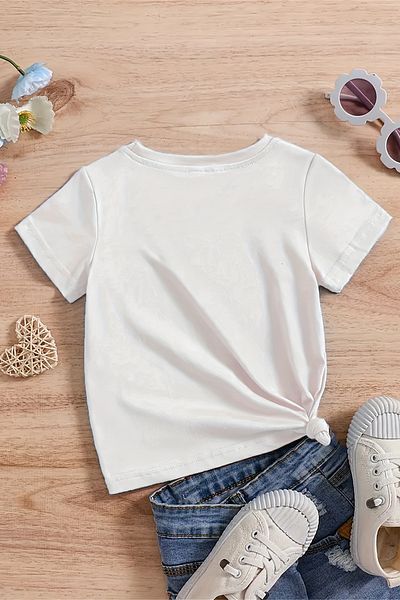 MYADA Tricou pentru fete, cu imprimeu premium cu ursuleț de pluș, 23561
