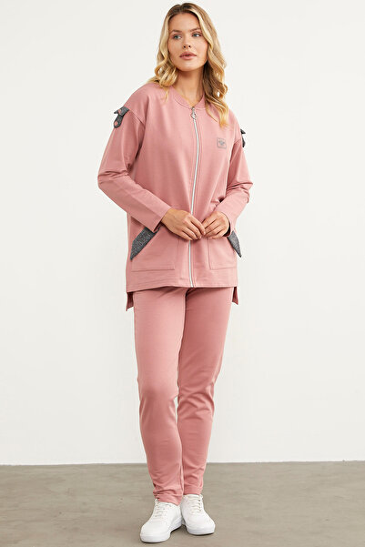 Sementa Glitter Fabric Combination Zippered Set - Rose