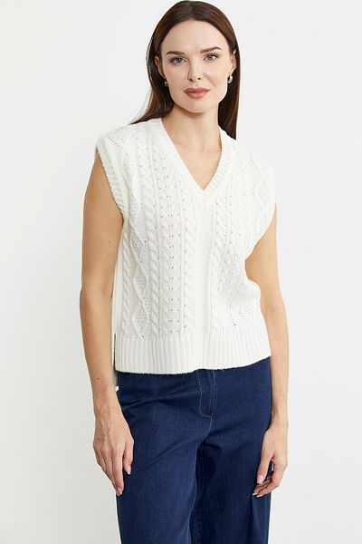 Sementa Hair Braided Long Wool Knitwear Sweater - Bone