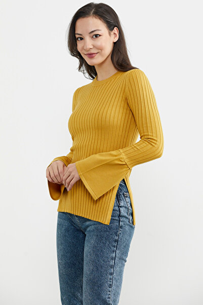 Sementa Derby Knitwear Sweater with Sleeve Detail - Mustard