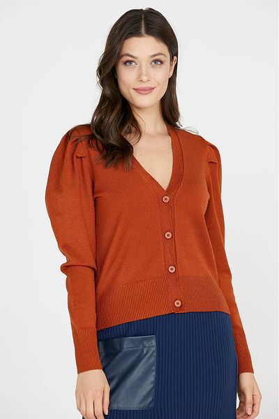 Sementa Cardigan tricot cu mâneci cu balon - Tile