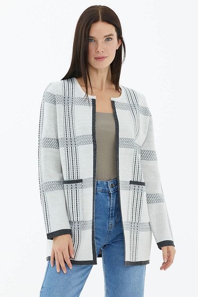 Sementa Wool Crew Neck Pocket Knitwear Jacket - White