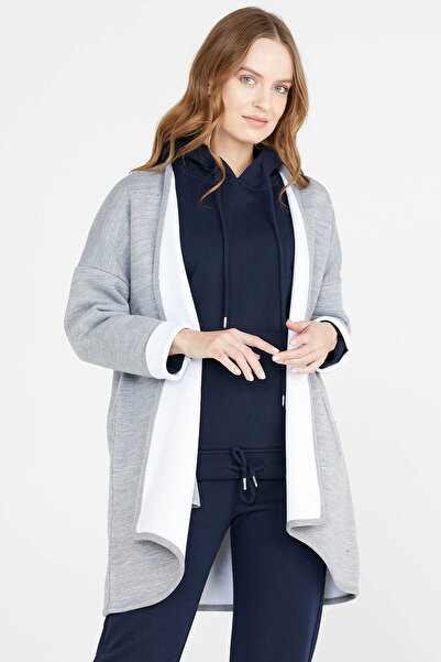 Sementa Двоколірний кардиган з кишенями сірий білий