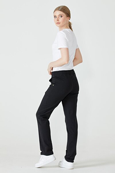 Sementa Women's Pocketed Sweatpants - Black