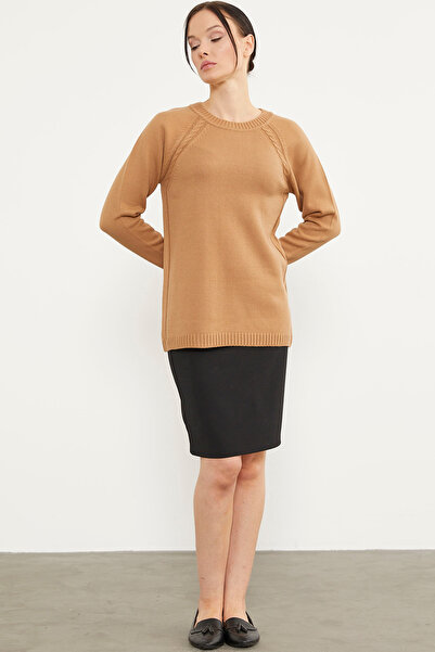 Sementa Πλεκτό πουλόβερ με λεπτομέρεια πλεξούδας μαλλιών - Kamel