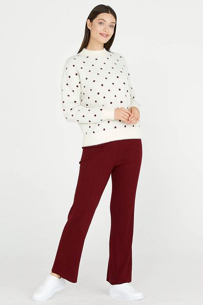 Sementa Corded Knitwear Trousers - Claret Red