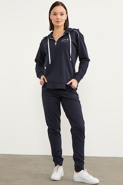 Sementa Σετ αθλητική φόρμα Jogger Oversize με κουκούλα - Navy Blue
