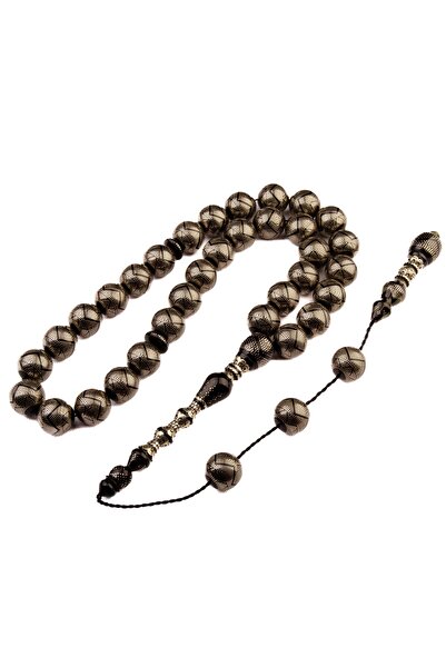 Burhan Sağlam Koleksiyonluk Full Gümüş İşlemeli Küre Kesim 19x19 mm Ateş Kehribarı Tesbih