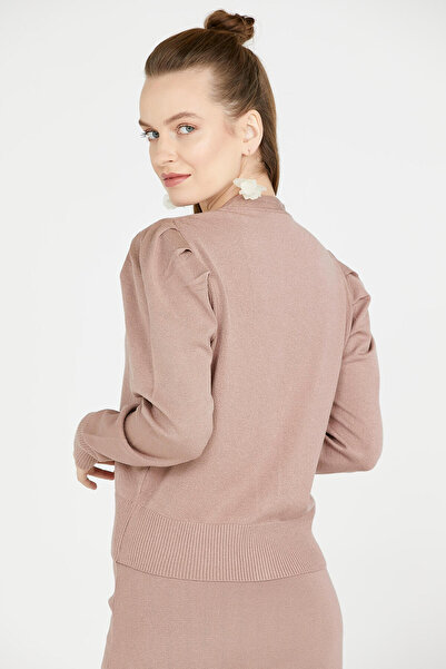 Sementa Balloon Sleeve Knitwear Cardigan - Powder