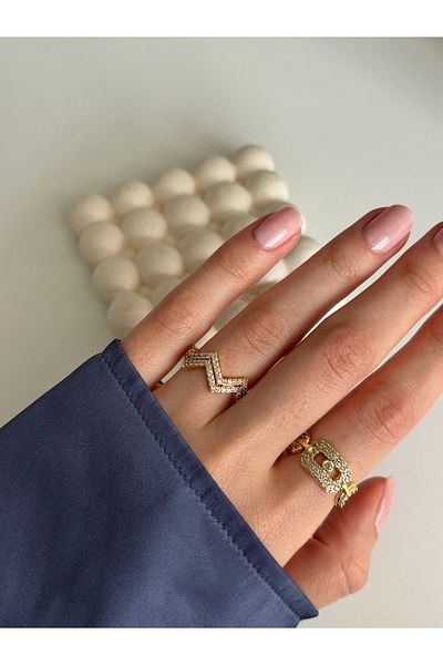 Ressia Double Zigzag Ring